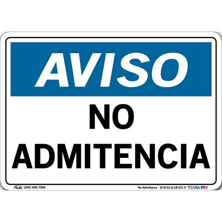 Vestil Vinyl Label Sign, 7-1/2" Height, 10-1/2" Width, Vinyl Label, Rectangle, Spanish SI-N-01-A-LB-011-S